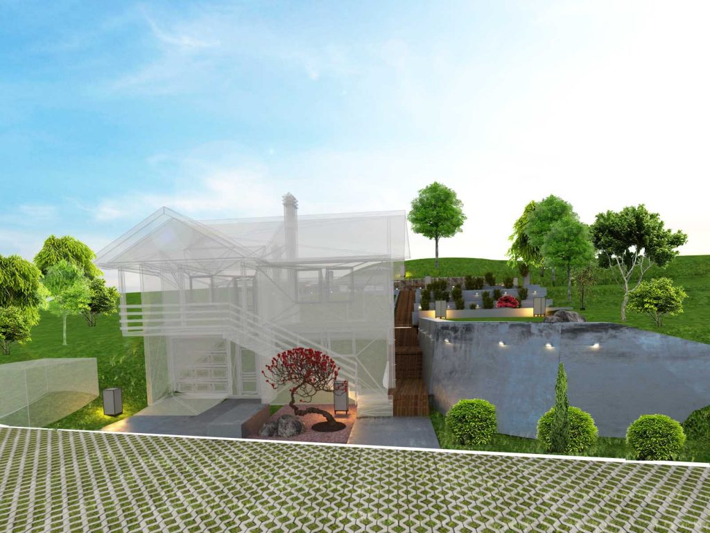 Pejzažno uređrenje, landscape design, projektni biro mali gradjevinar vizualizacija