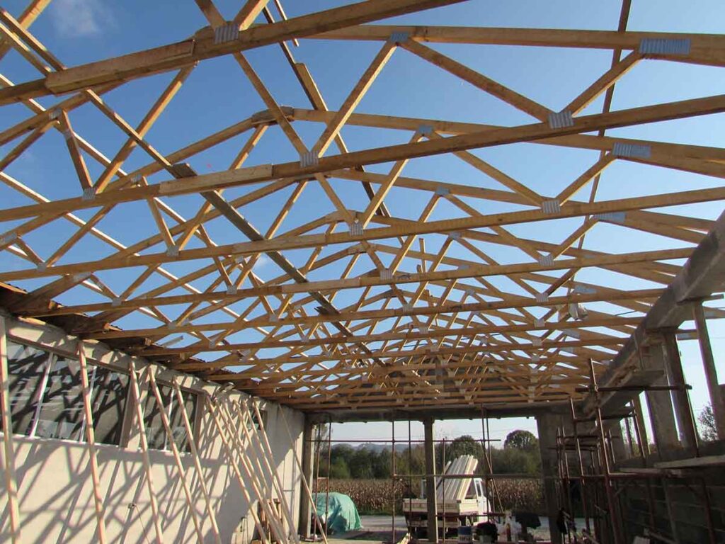 rešetkasti drveni krovni nosači binderi